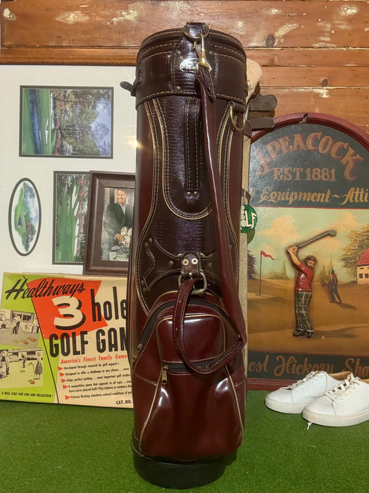 Retro leather faux gator-skin velour stand bag
