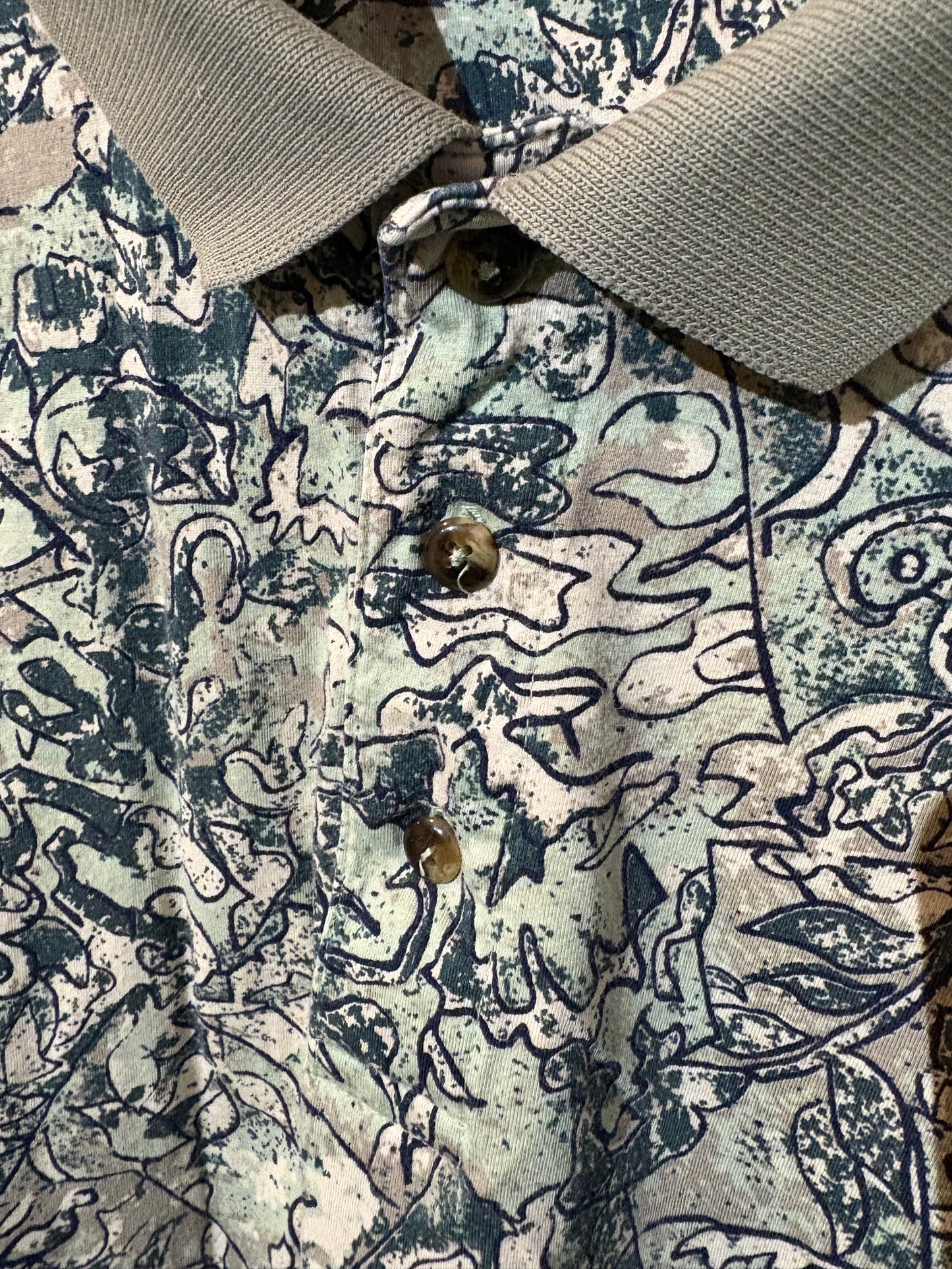 Nike Vintage abstract/floral Polo (M)
