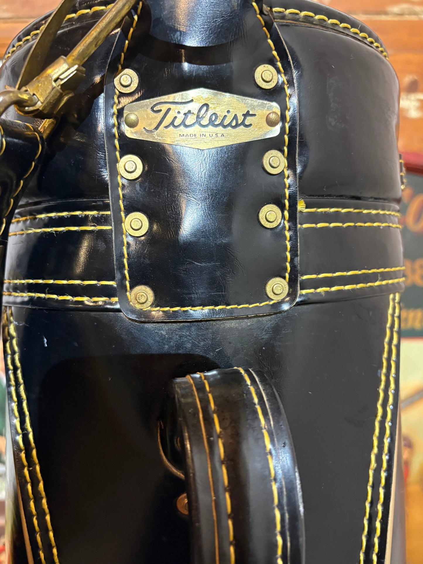 Vintage leather Titleist stand bag
