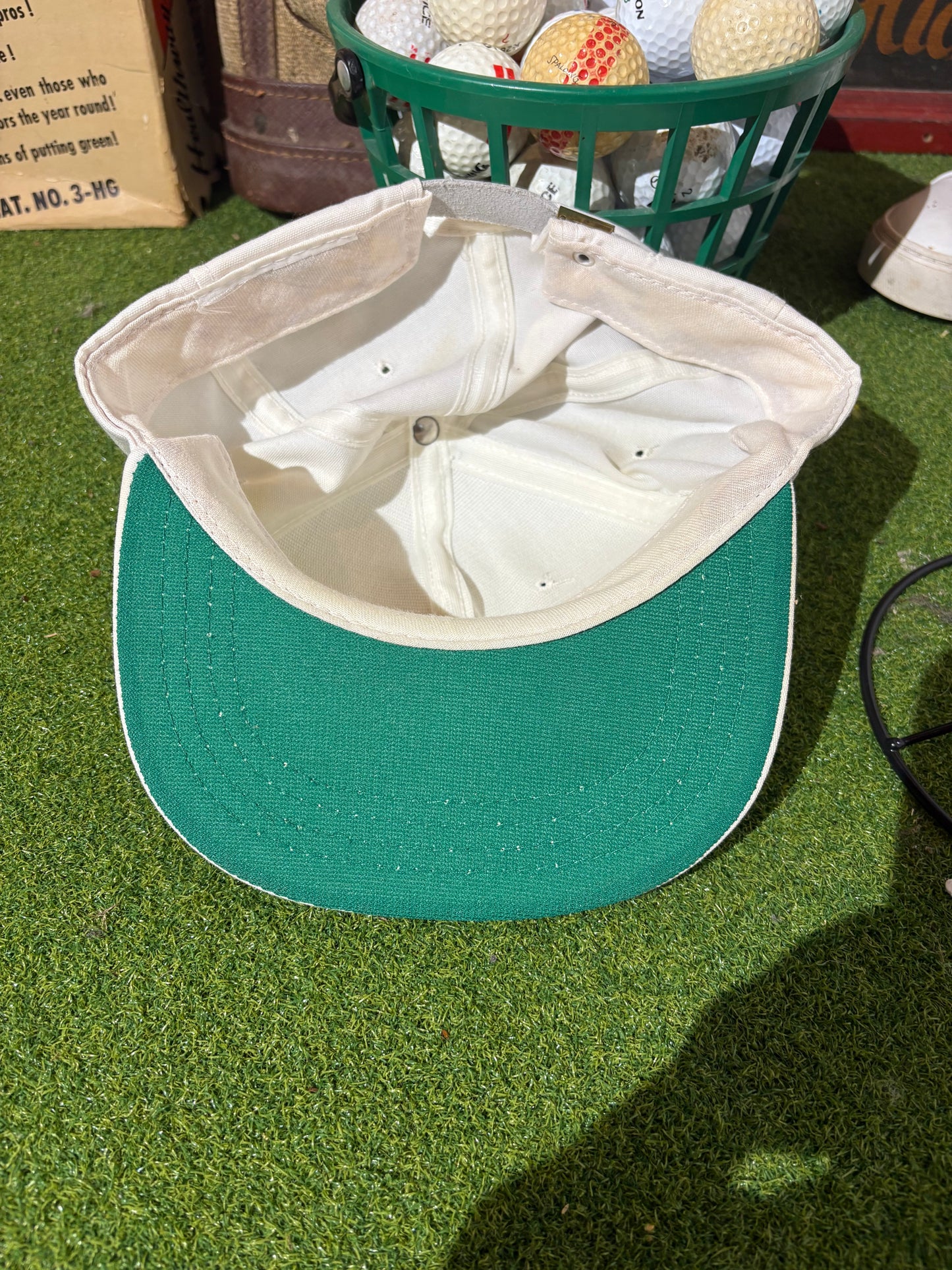 The masters 1990s leather strapback hat