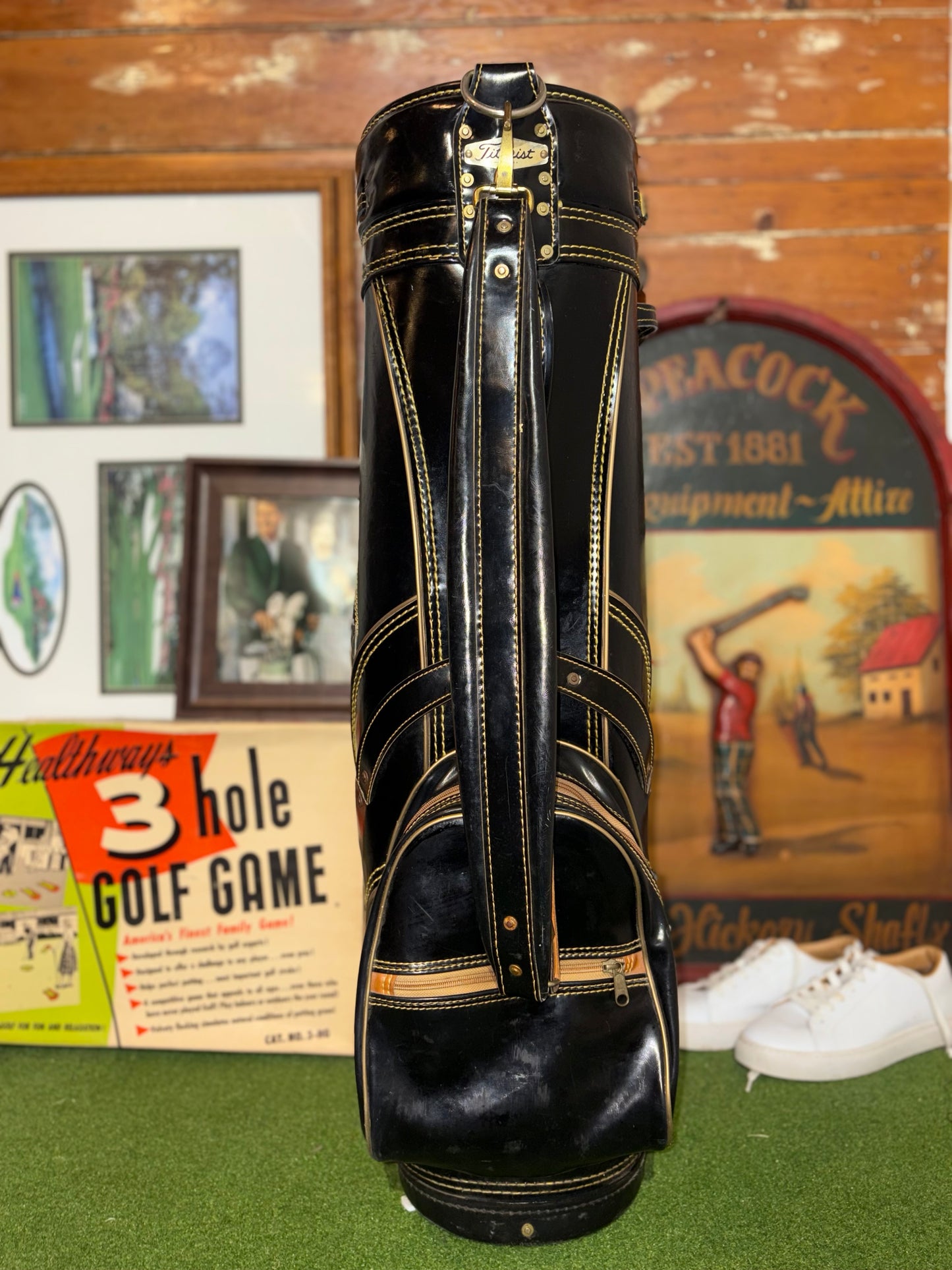 Vintage leather Titleist stand bag