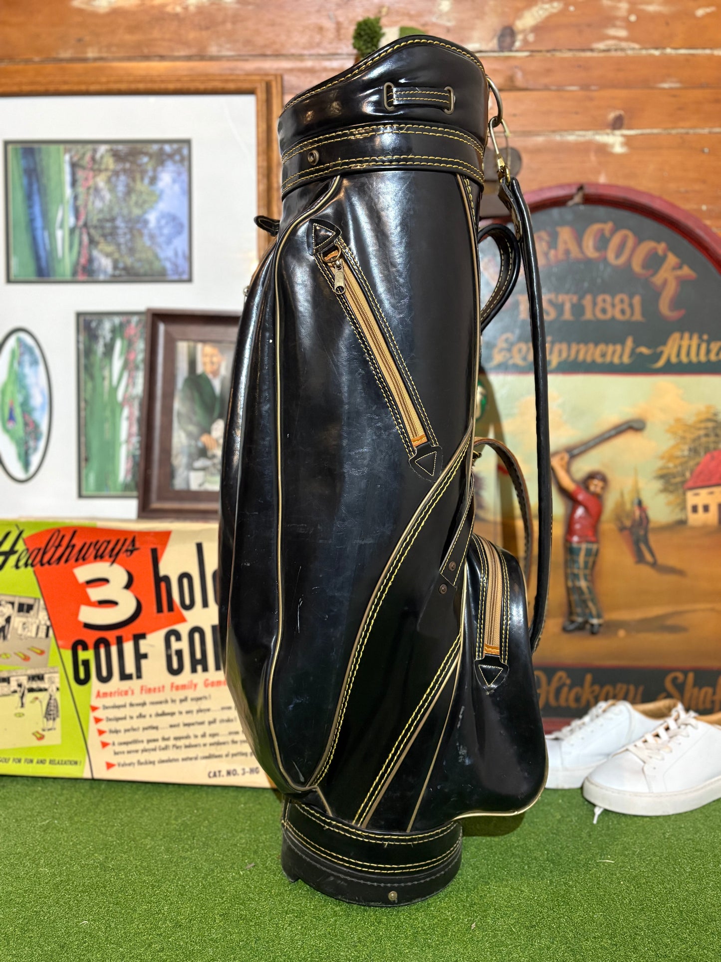 Vintage leather Titleist stand bag