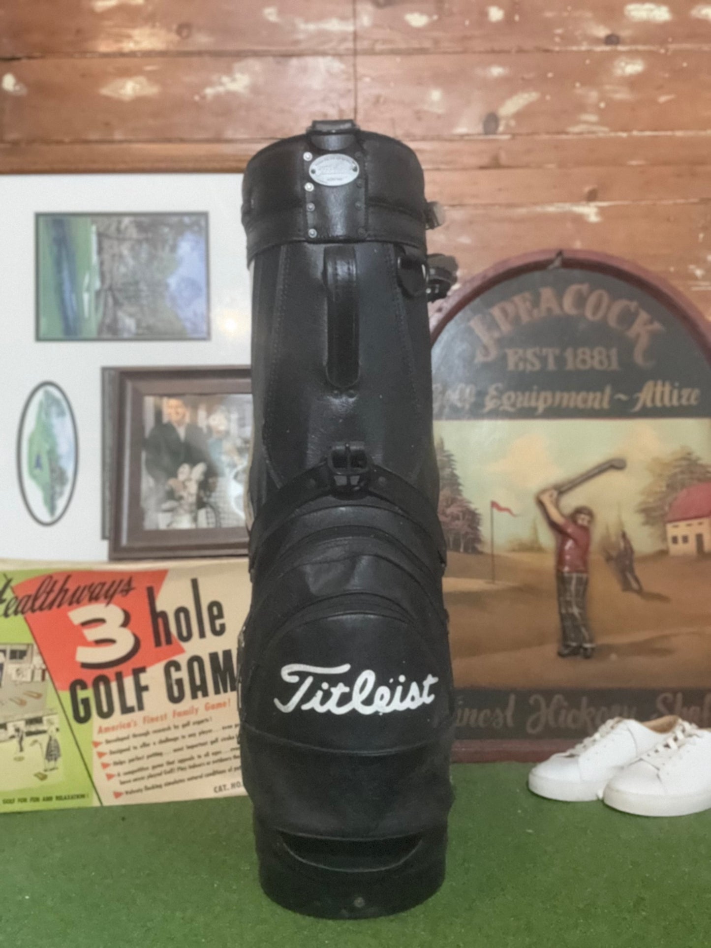 90’s Titleist leather cart bag