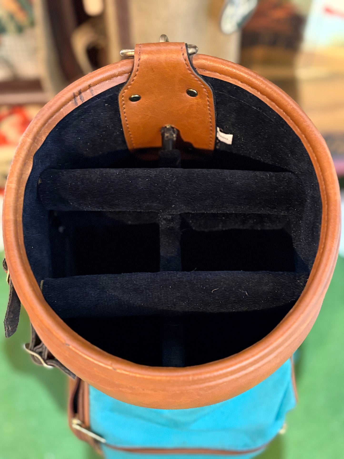 Vintage Mizuno leather & canvas stand bag