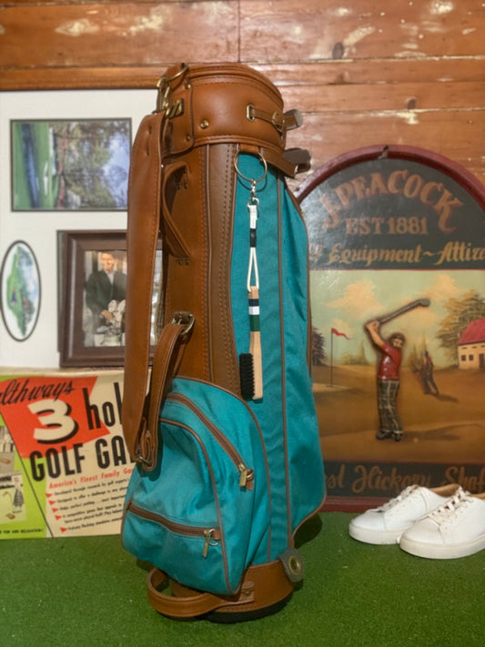 Vintage Mizuno leather & canvas stand bag