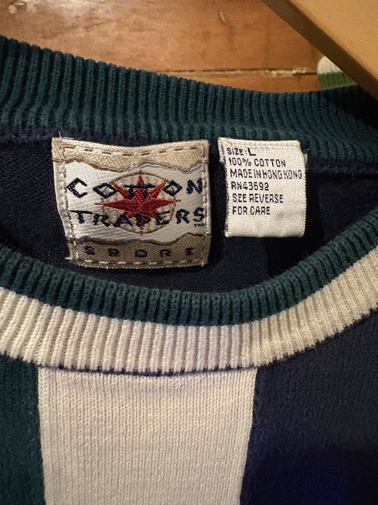 Cotton Two Tone Swing Silhouette Sweater (L)