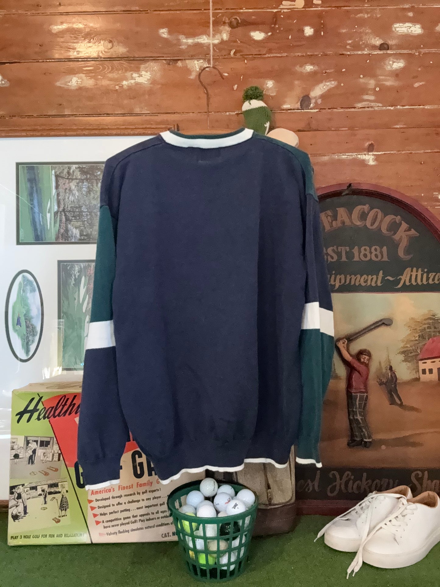 Cotton Two Tone Swing Silhouette Sweater (L)
