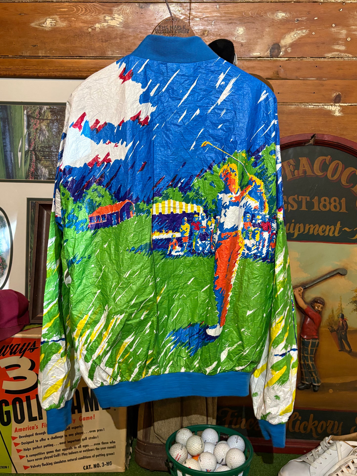 80’s All-over Pastel Art Golf Windbreaker