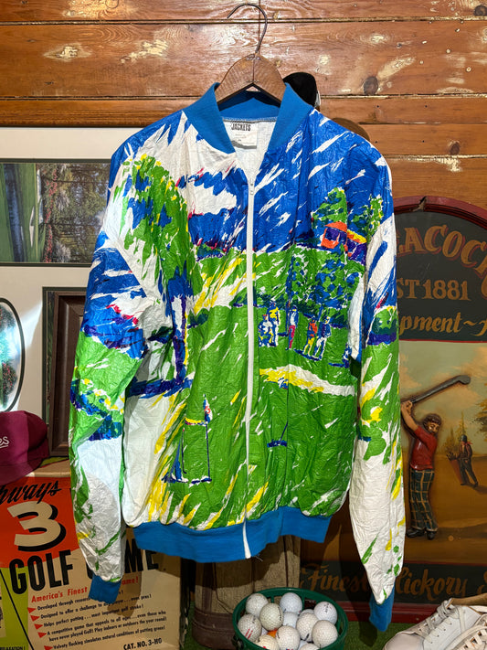 80’s All-over Pastel Art Golf Windbreaker