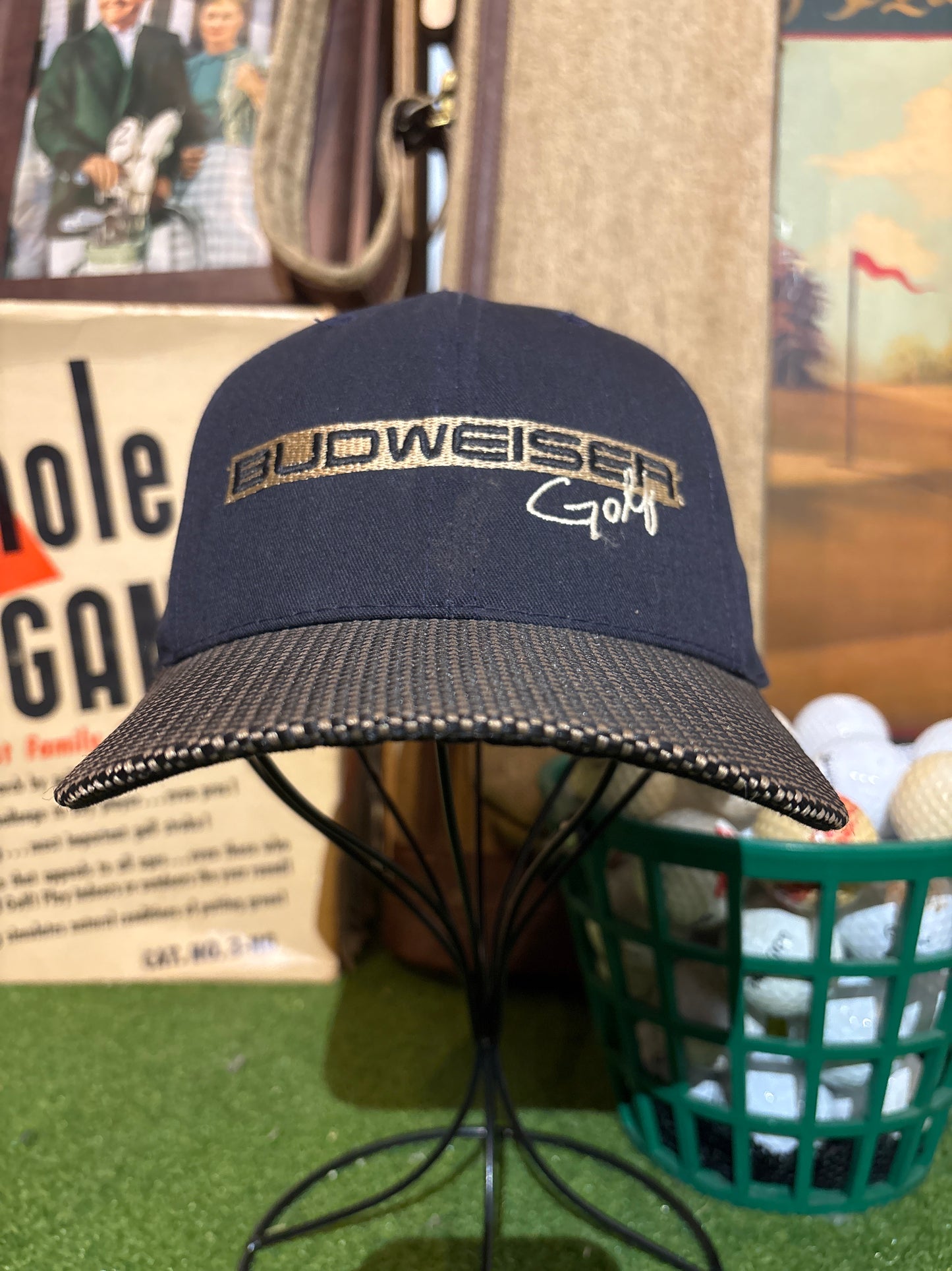 Budweiser golf adjustable leather strapback