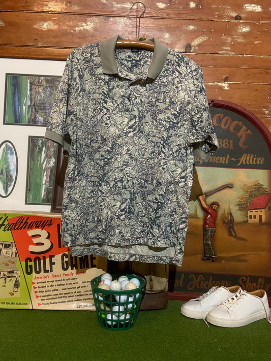 Nike Vintage abstract/floral Polo (M)