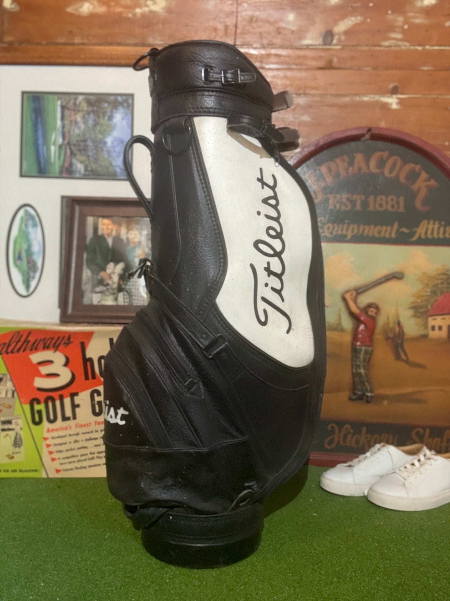 90’s Titleist leather cart bag
