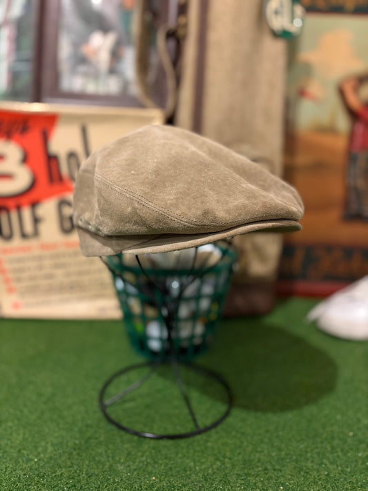 1970’s genuine leather gatsby-style classic golf hat. Fits like S