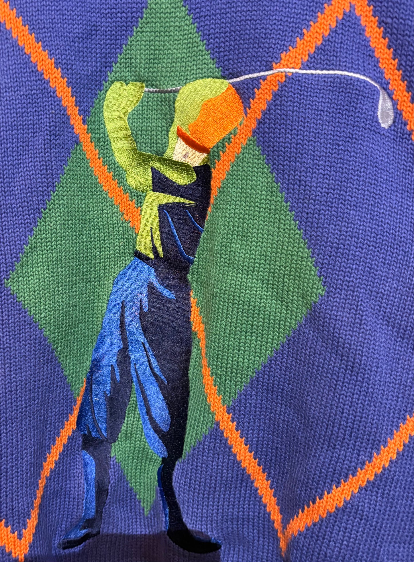 Authentic British Open Argyle Knit Sweater XL