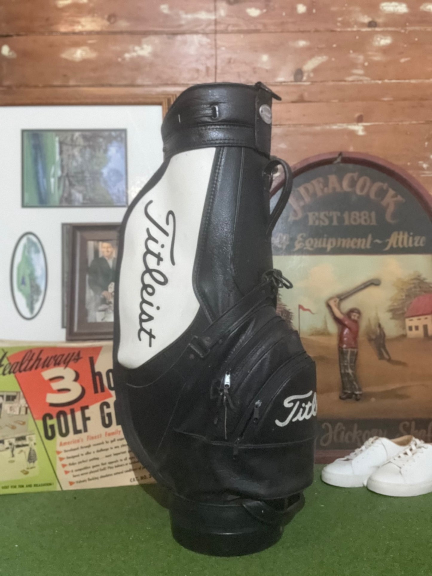 90’s Titleist leather cart bag