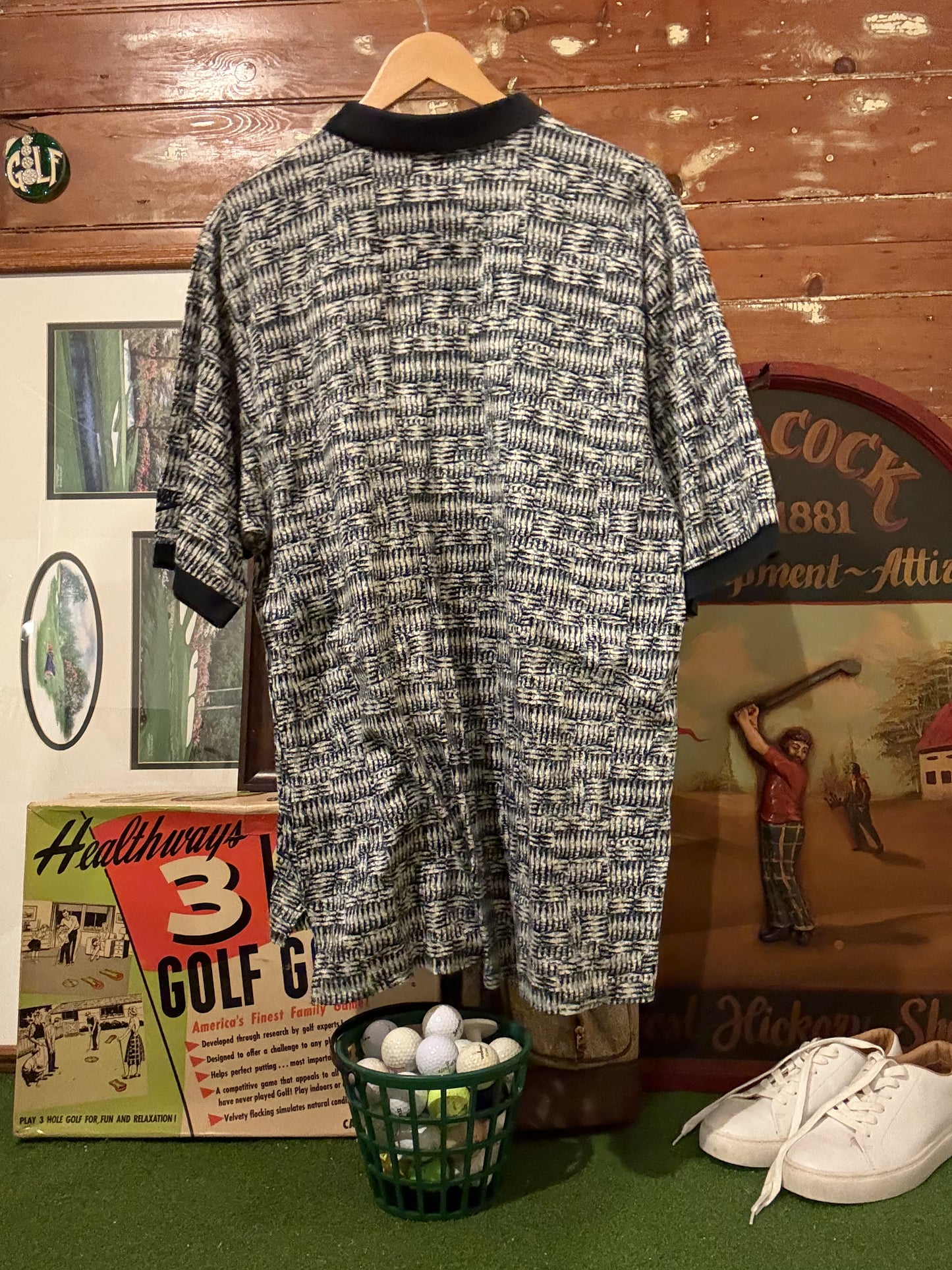 90’s Nike Golf Abstract pattern polo L