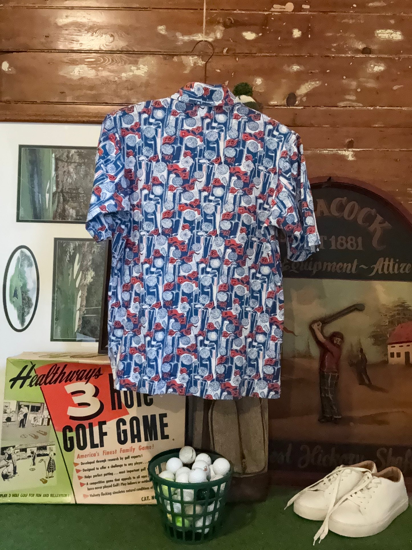 70’s Vintage golf patterned shirt (size S)