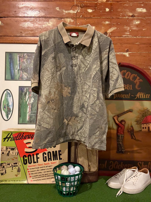 Vintage camo polo (XL)