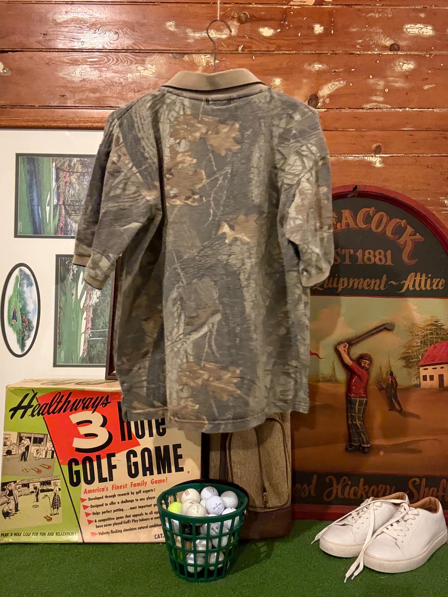 Vintage camo polo (XL)